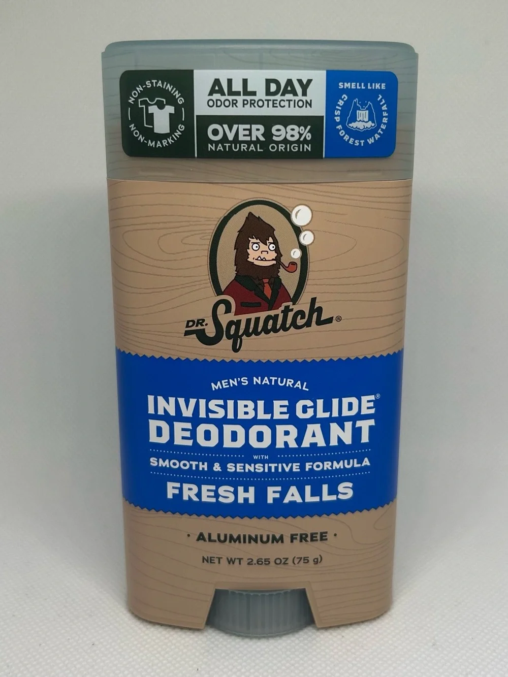 Dr. Squatch Invisible Glide Deodorant - Fresh Falls (Blue & Tan) 2.65oz